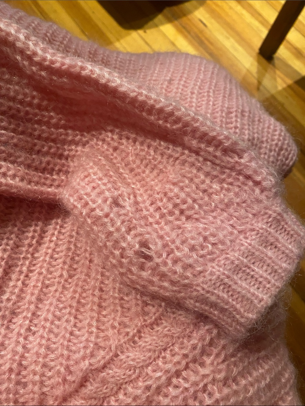 Sezane Cozy mohair blend Pink Chunky Knit Sweater - Picture 8 of 9